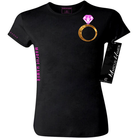 Put A Ring On It Women's Tee Gold Leftchest
