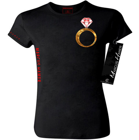 Put A Ring On It Women's Tee Gold Leftchest