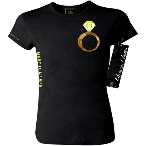 Put A Ring On It Women's Tee Gold Leftchest
